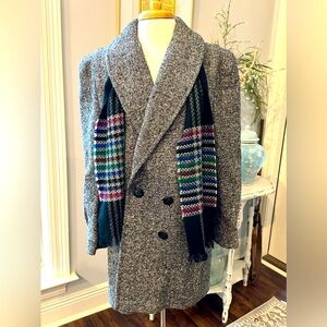 Vintage Brocade Glenbrooke Overcoat with scarf size 8